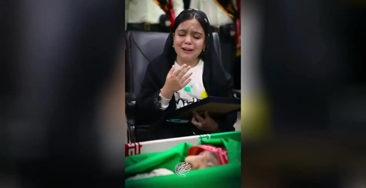 گریه های دردناک دختر کوچولو با پدر شهید امنیت