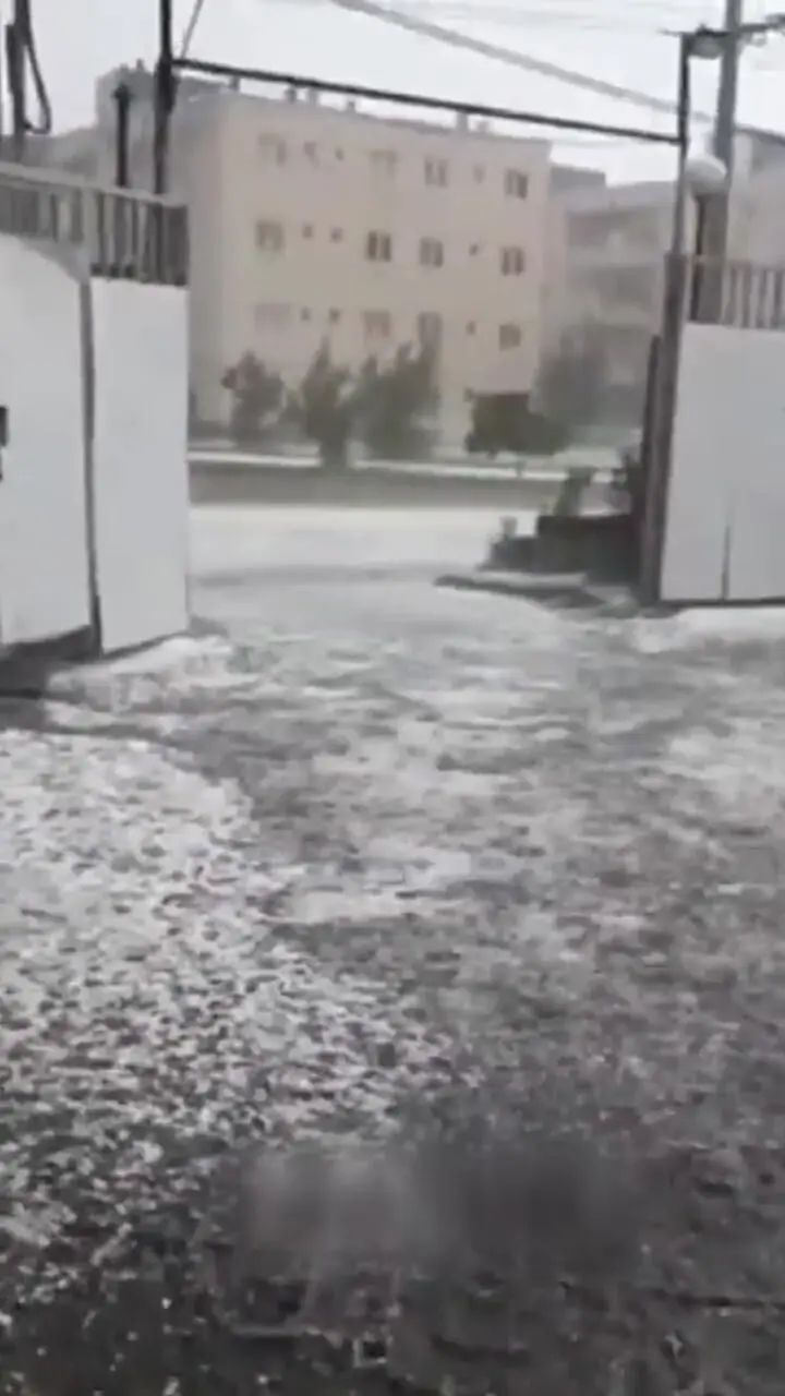  بارش تگرگ تابستانی در شهر سراب آذربایجان شرقی
