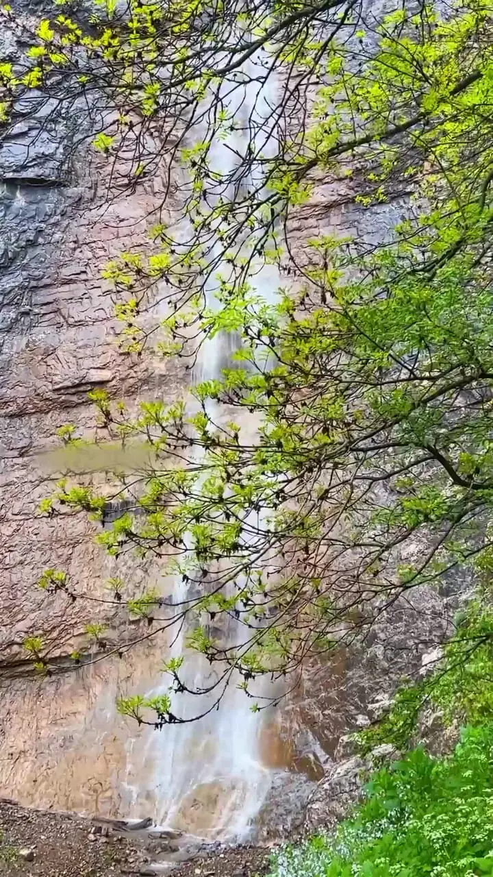 آبشار زیبای‌زانوس از توابع بخش کجور در شهرستان نوشهر