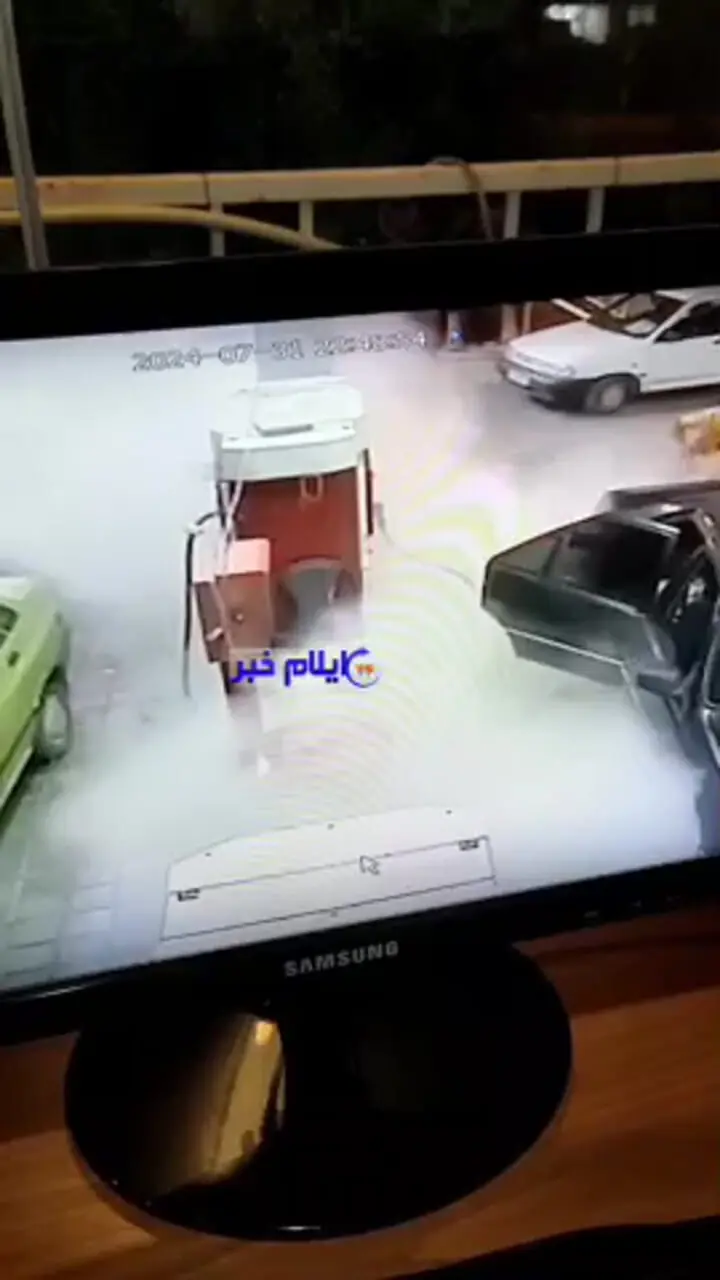 فیلم لحظه آتش سوزی خودرو پژو پارس در پمپ بنزین آبدانان   / ببینید