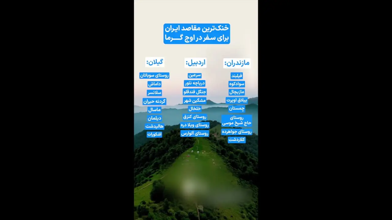 خنک‌ترین استان‌های ایران در فصل تابستان