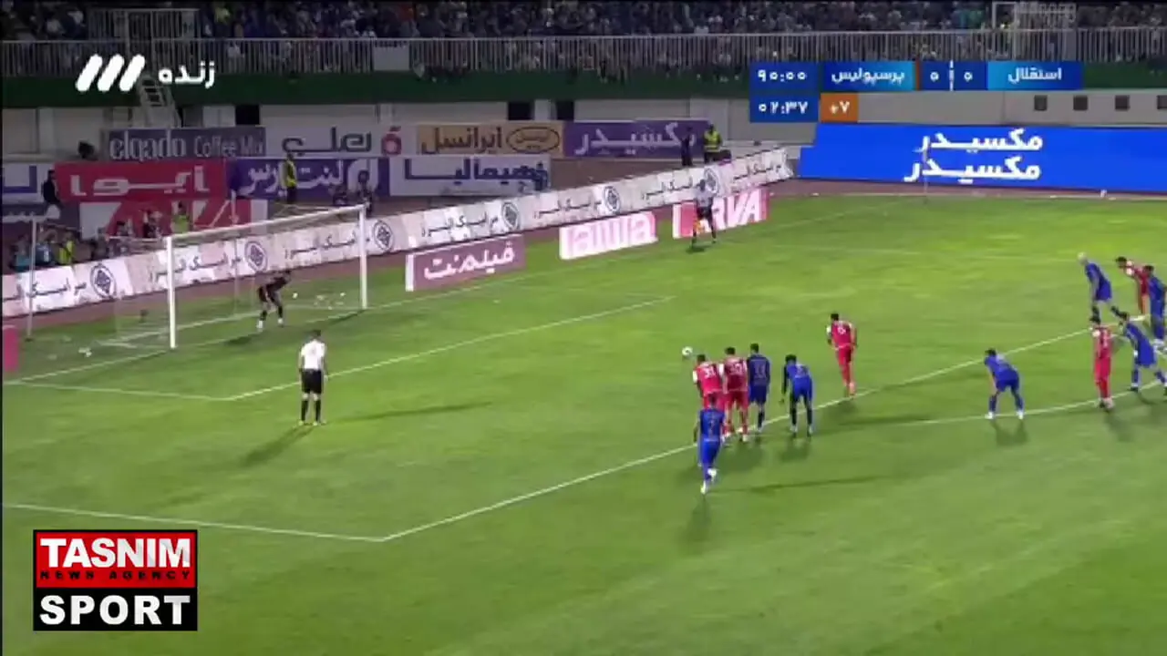 گل اول پرسپولیس به استقلال توسط کنعانی‌زادگان( 3+90)