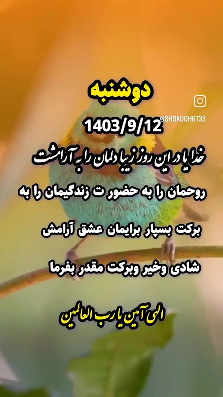 دعای روز دوشنبه 12 آذر 1403