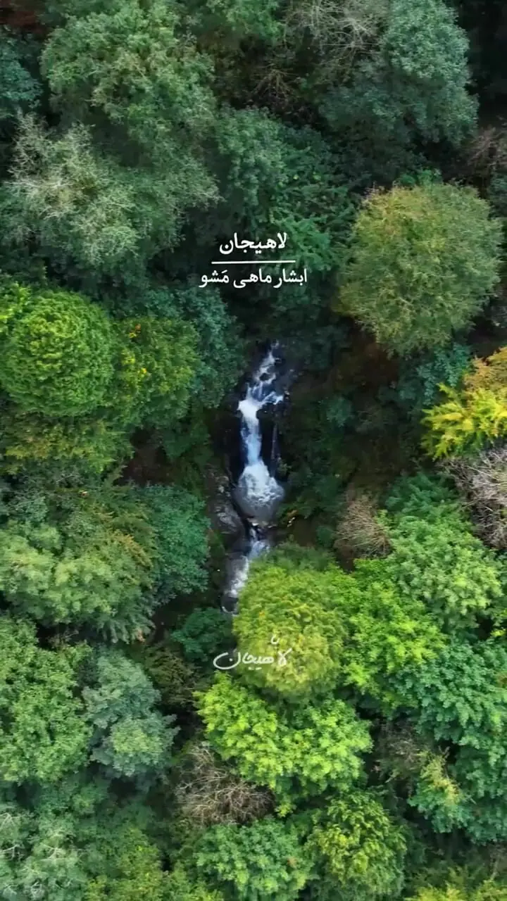 فیلم نمای دیدنی از آبشار ماهی مشو در روستای چهلستون لاهیجان