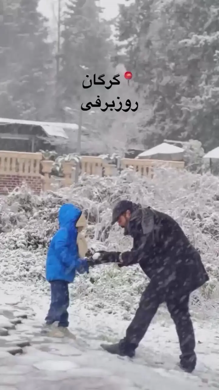 فیلم بارش برف دقایقی قبل در گرگان