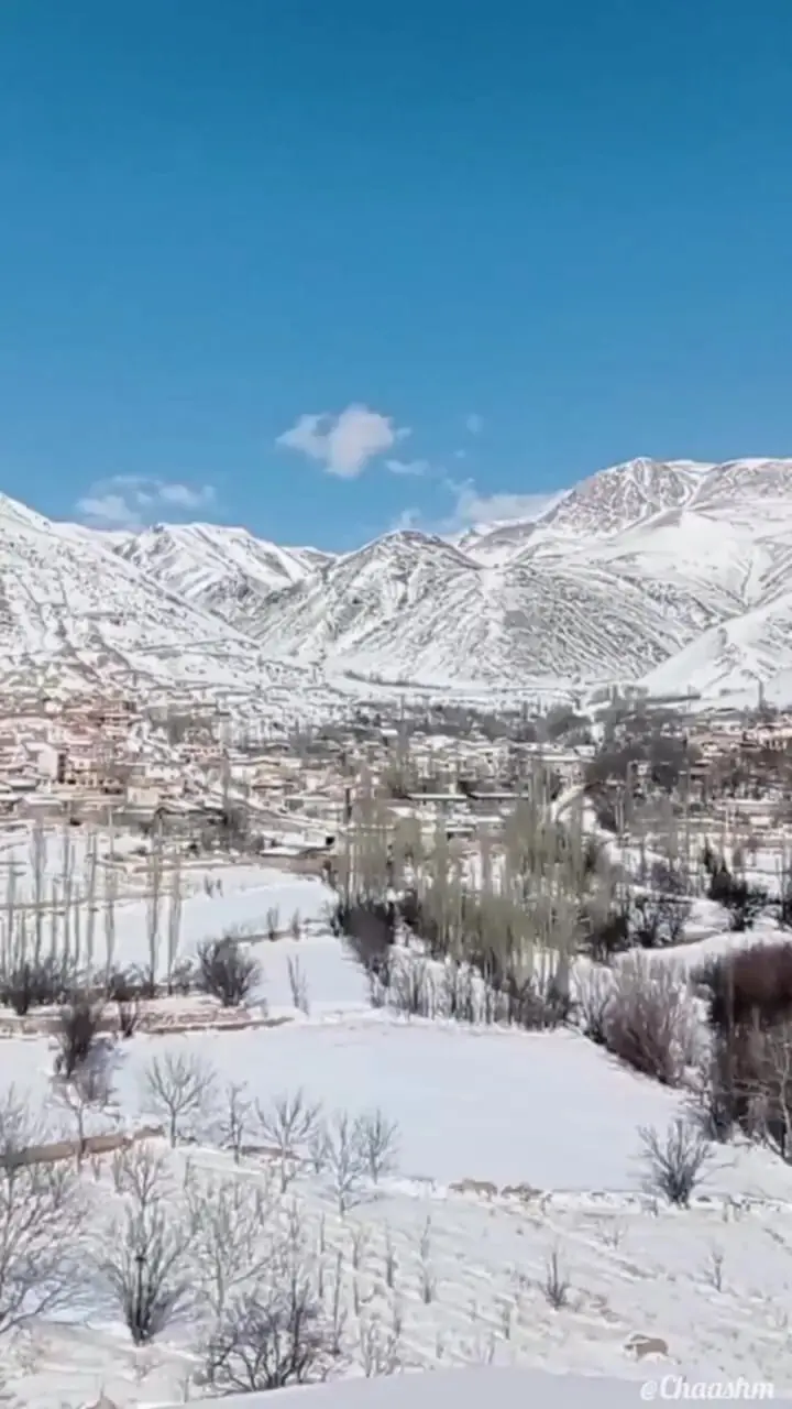 فیلم طبیعت زمستانی روستای چاشم در روزهای پایانی بهمن