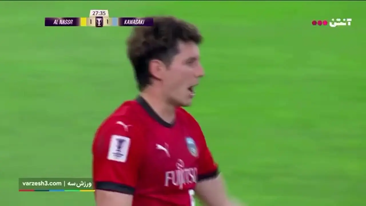  گل اول النصر توسط مانه 28 / النصر 1- کاوازاکی 1 / نیمه نهایی لیگ_نخبگان 2025 