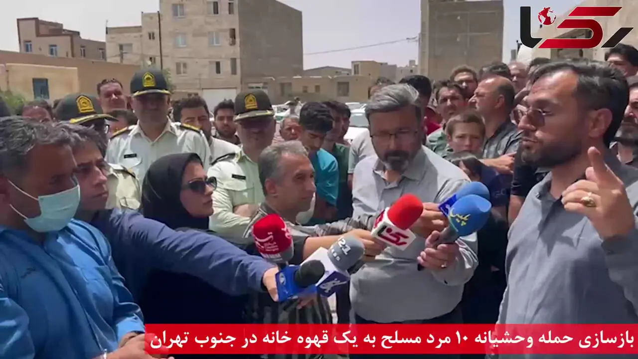 فیلم بازسازی صحنه حمله 10 شرور به قهوه خانه حسن آباد / متهم: تیراندازی هوایی کردم ...