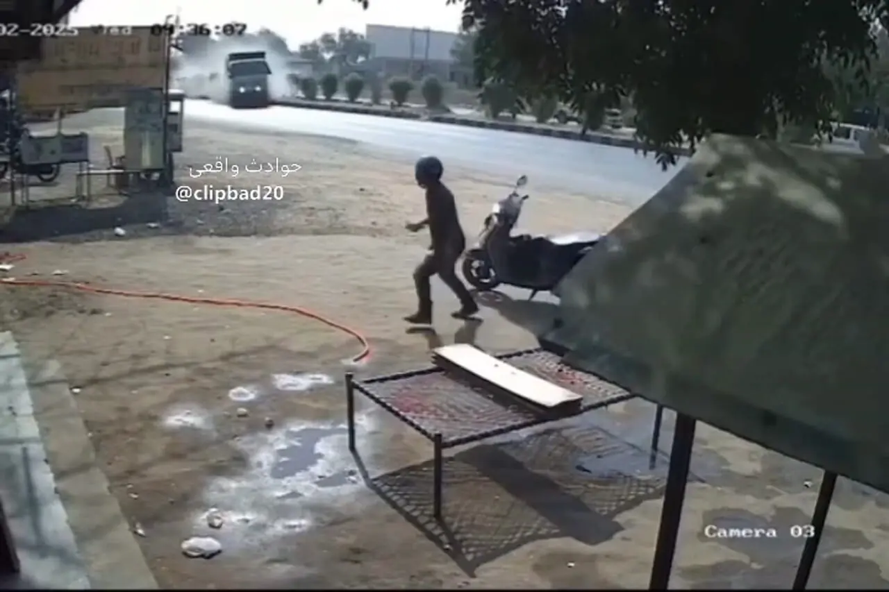 فیلم / لحظه وحشتناک بریدن ترمز کامیون