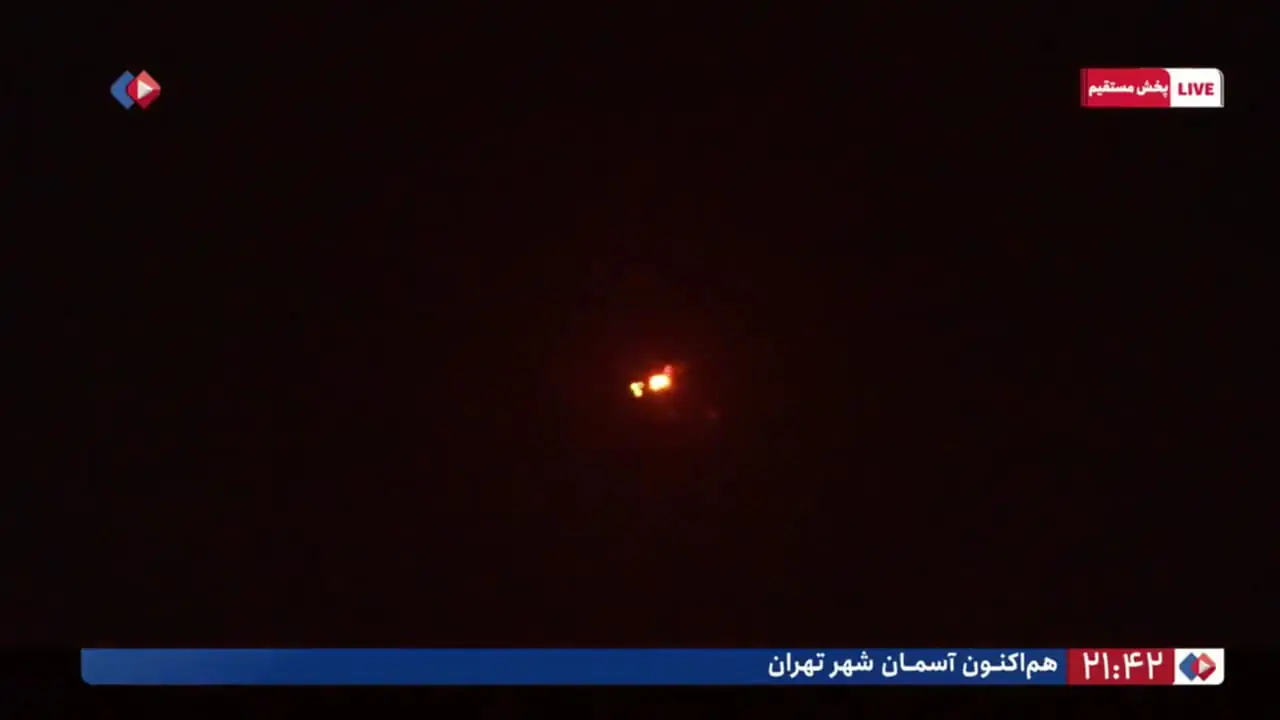 فیلم لحظه انهدام هواگرد اسرائیل در آسمان تهران