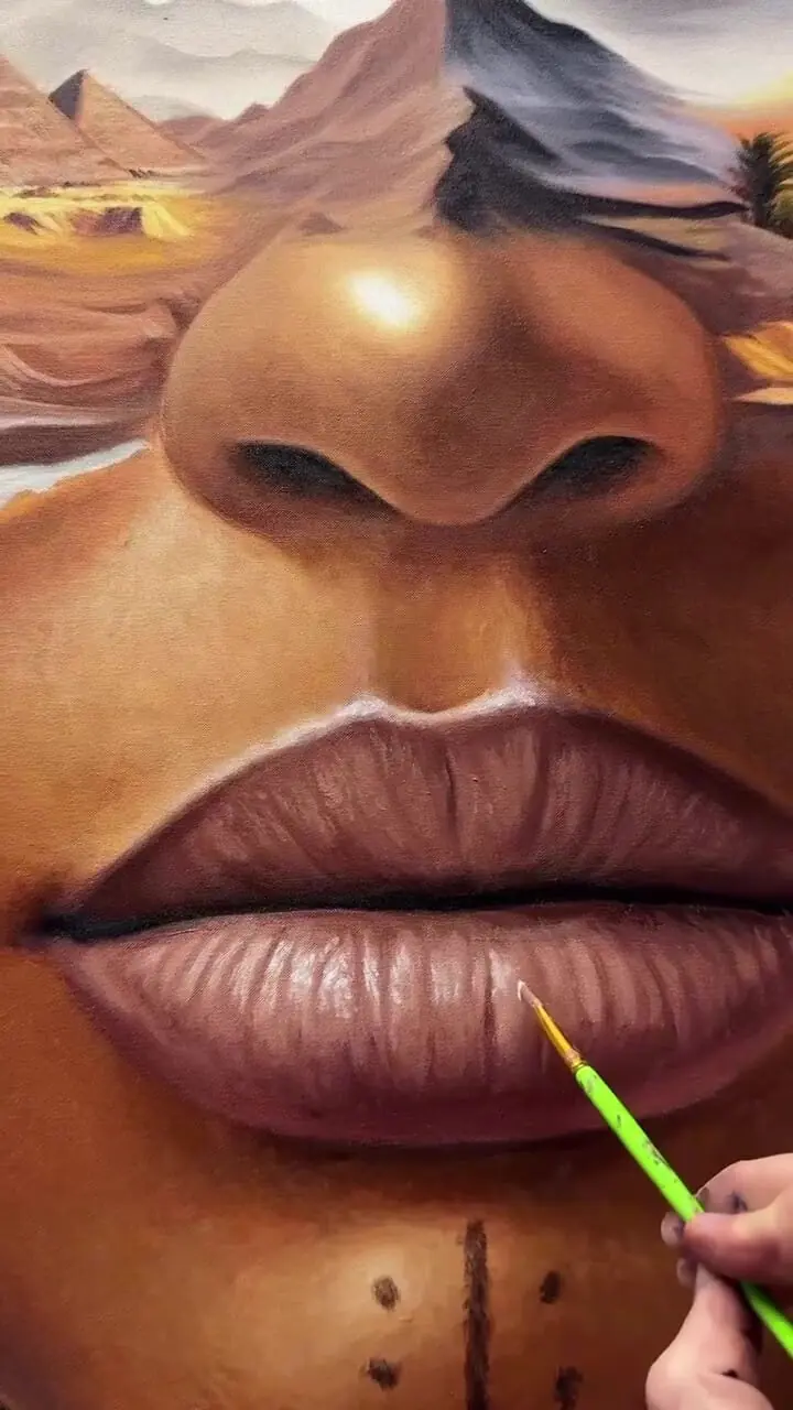 فیلمی جذاب از خلق پرتره‌ای منحصر به فرد با الهام از مناظر بی‌کران صحرا 