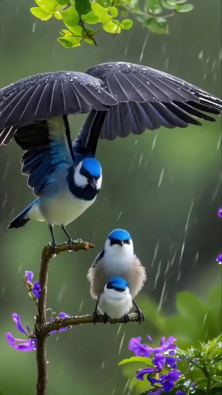 فیلم فداکاری احساسی پرنده در باران
