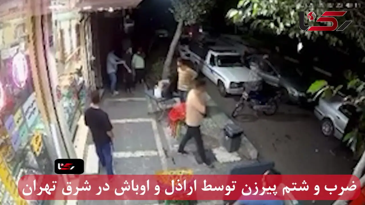 فیلم / بی شرم ترین اوباش قداره کش تهران که پیرزن را کتک زدند / ببینید پیرزن بی گناه چطور پرت شد ...