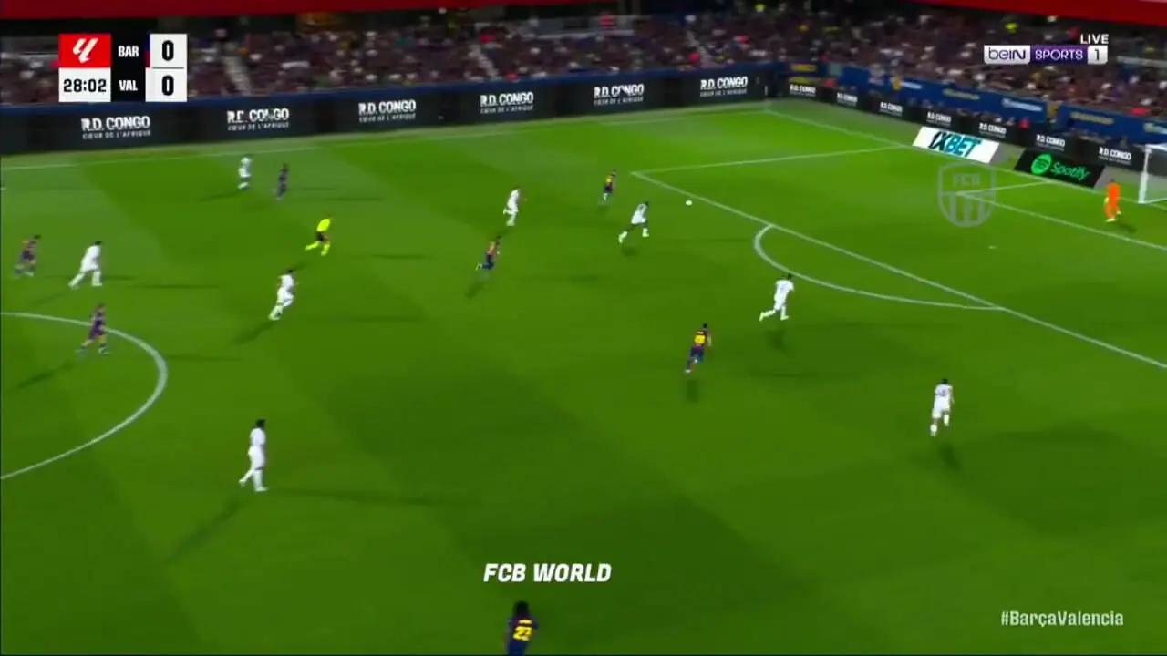 گل اول بارسلونا توسط فرمین لوپز در دقیقه 29 / بارسلونا 1 - 0 والنسیا 
