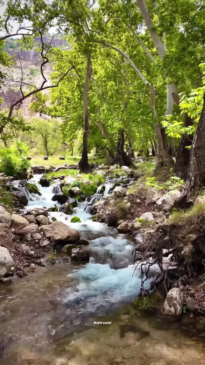 فیلم آبشار دیدنی وارک در روستای وارک خرم‌آباد