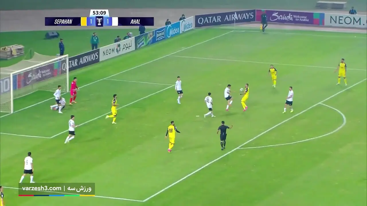 خلاصه بازی سپاهان 2 - آخال 2