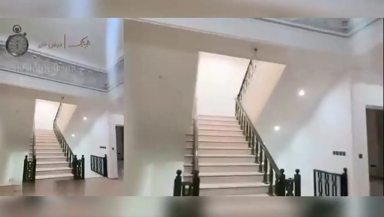 فیلم / نگاهی به قصر شاه‌نشین و 1200 متری مهران مدیری در زعفرانیه تهران /  عمارتی مجلل با 10 تا اتاق خواب، 3 آشپزخانه و مجهز به استخر! 