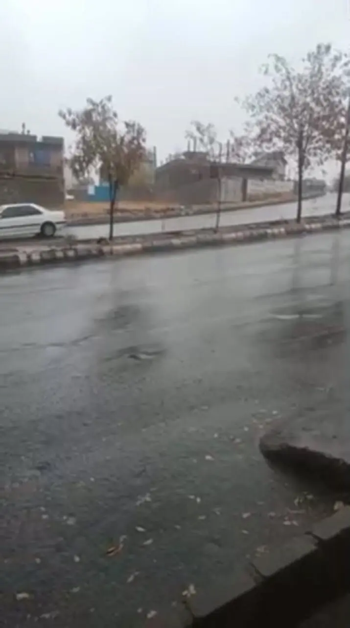 بارش باران در بانه + فیلم