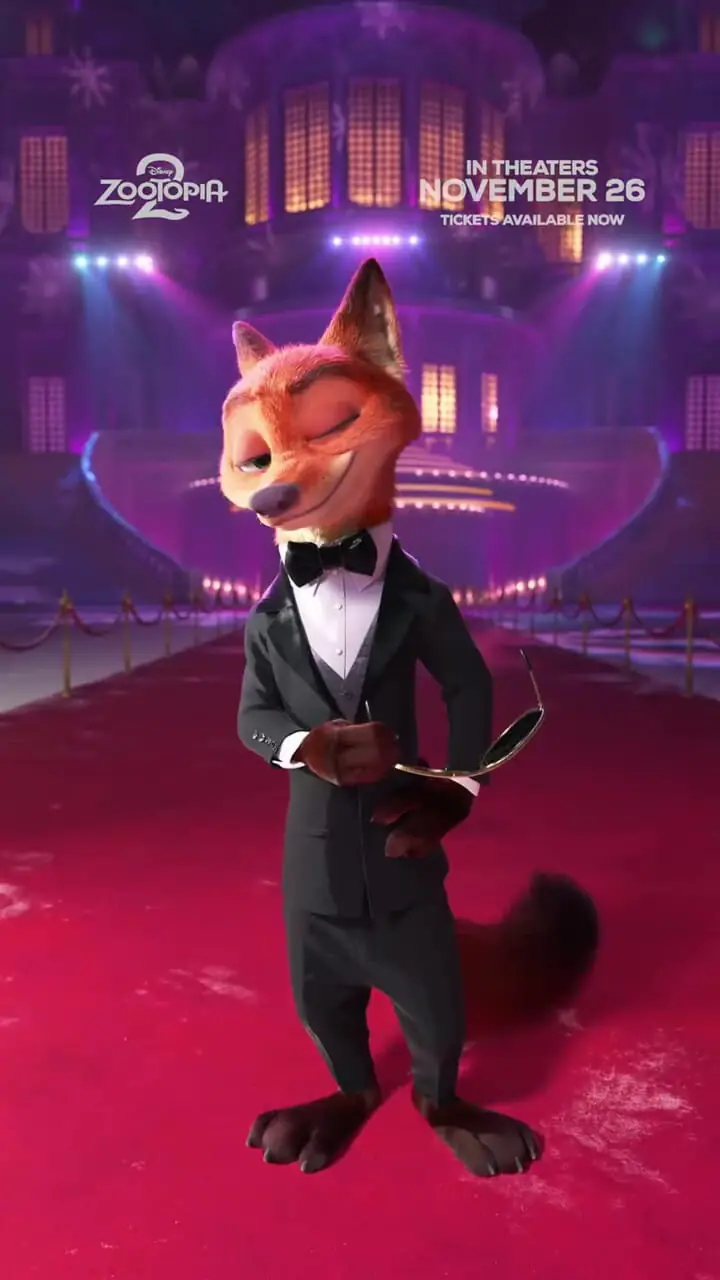 طراحی محبوب نیک روباهه زوتوپیا روی فرش قرمز! + فیلم