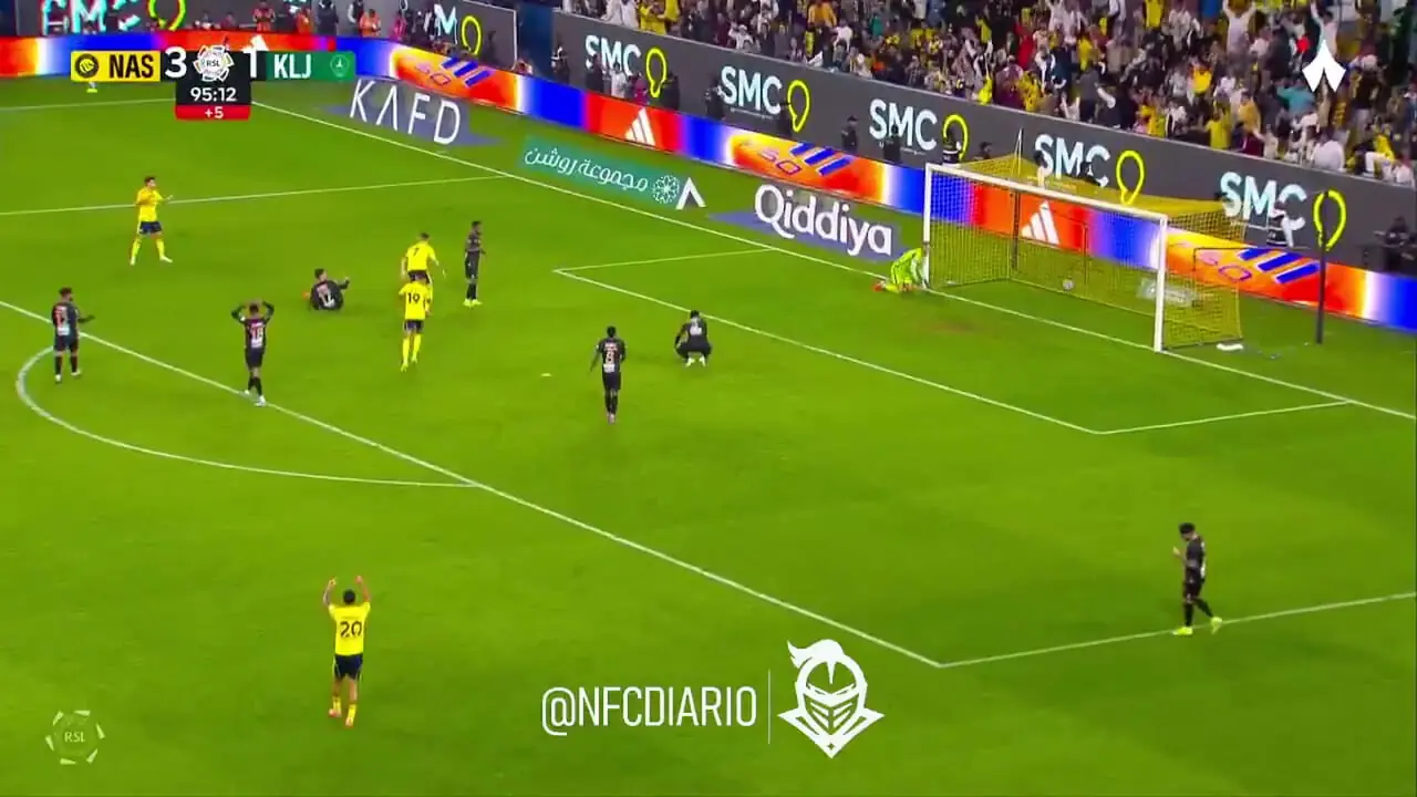 سوپرگل قیچی برگردون رونالدو در بازی امشب النصر مقابل الریاض