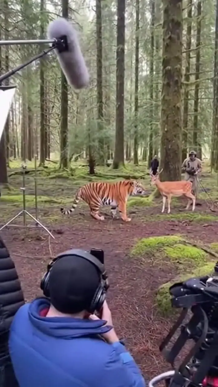 بازیگری حرفه ای ببر و گوزن و آهو را ببینید