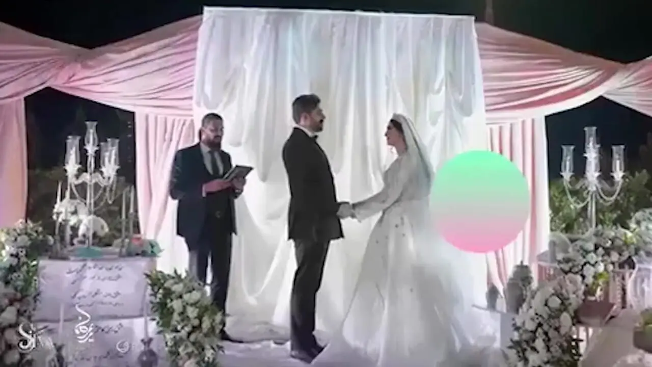 فیلم / نگاهی به جشن عروسی آریایی مریم مومن و سهیل قاصدی /  از لباس عروسی ملکه وار و تالار لاکچری تا عقد آریایی خوندن محمدرضا علیمردانی/ عشقتون پایدار قشنگا