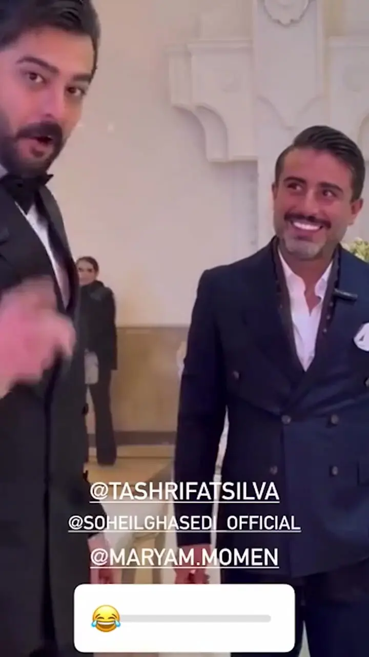 فیلم / سهیل قاصدی در روز عروسی با مریم مومن :من زن بگیر نبودم ... / اما با ... نگیرها بگیر میشن .../ مریم مومن از خنده روده بر شد ...