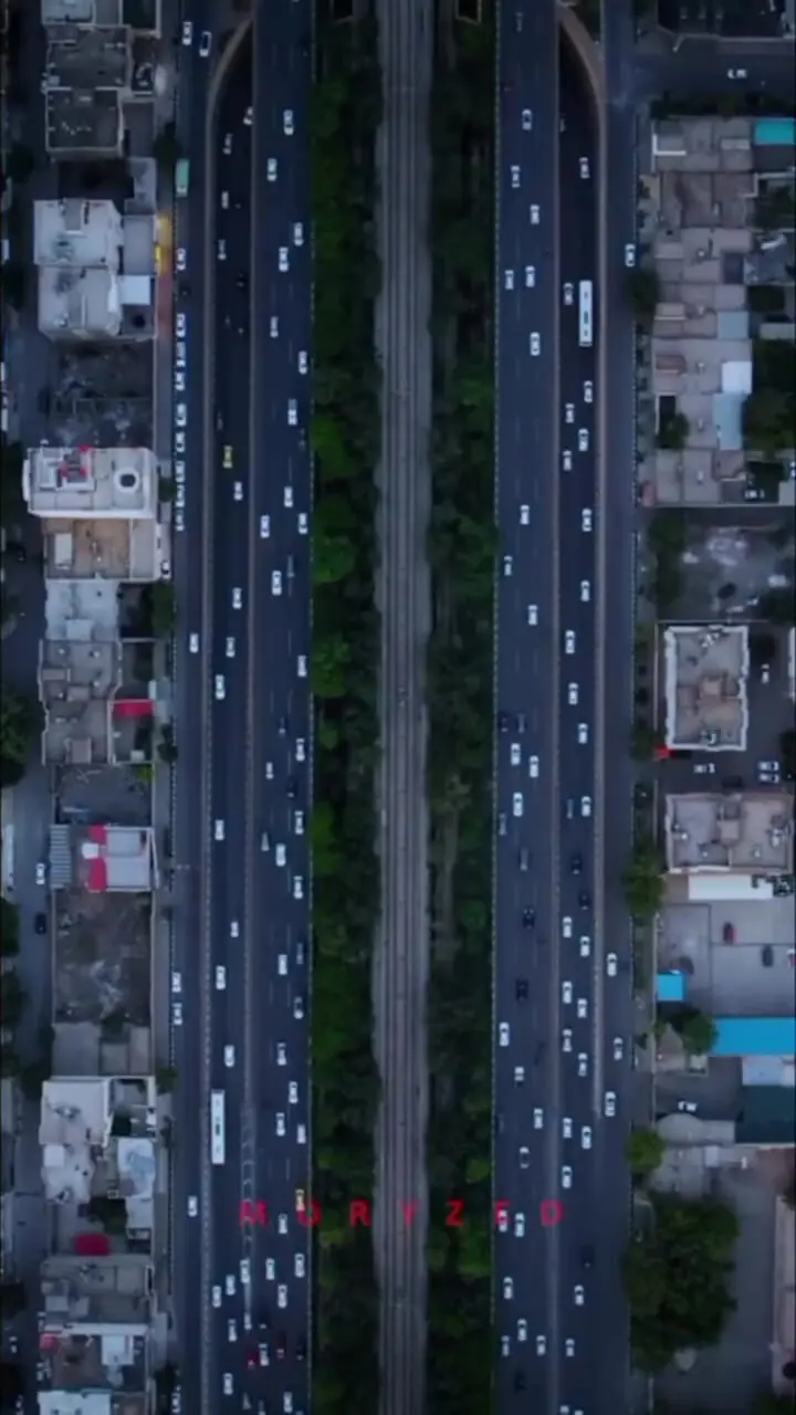 فیلم تصویر هوایی از بلوار وکیل آباد مشهد