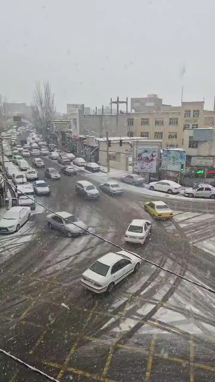 فیلم بارش برف در بستان آباد آذربایجان شرقی