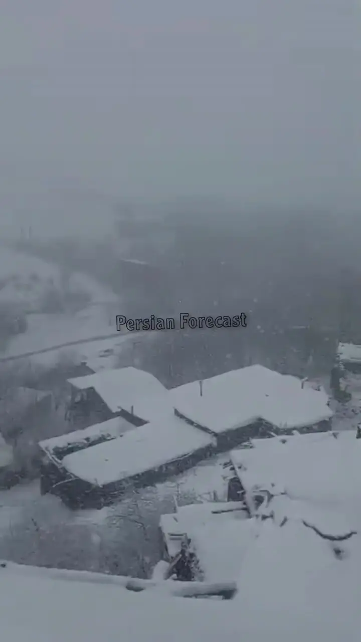 فیلم بارش شدید برف در بستان آباد آذربایجان شرقی