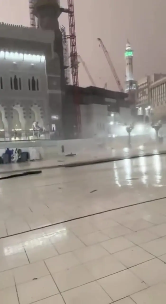 فیلم طوفان شدید در عربستان سعودی و مرگ یک نفر