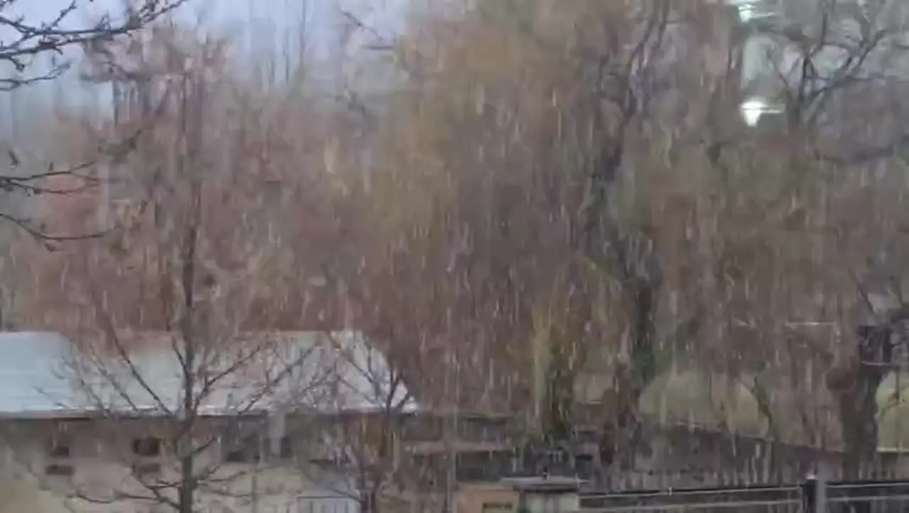 فیلم بارش شدید برف در همدان