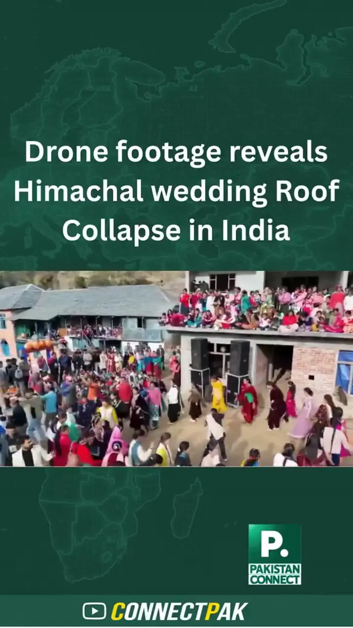 فیلم لحظه ریزش بام خانه‌ها در مراسم عروسی هندی