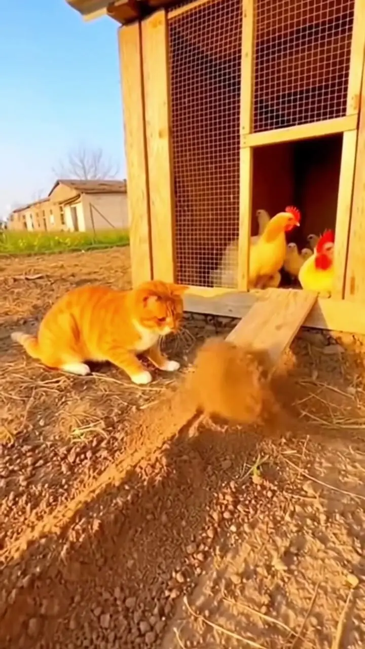 فیلم واکنش سریع گربه در برابر حمله موش