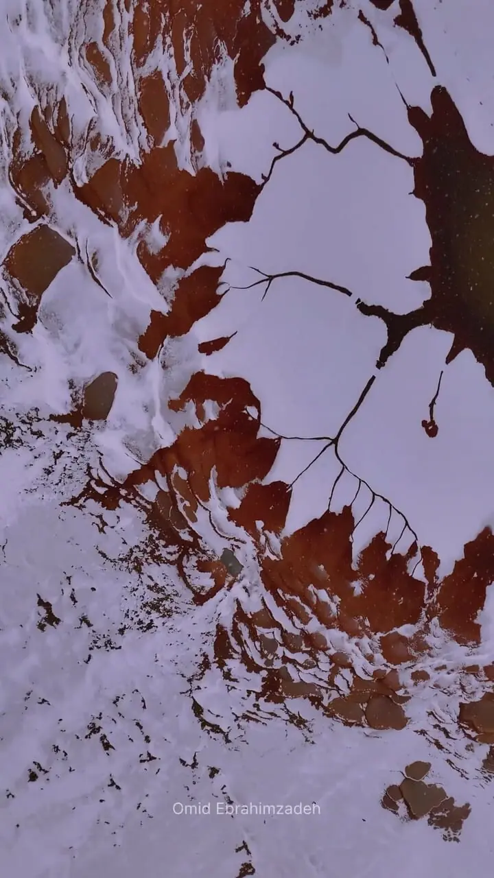 چشمه های پلکانی باداب سورت در برف + فیلم