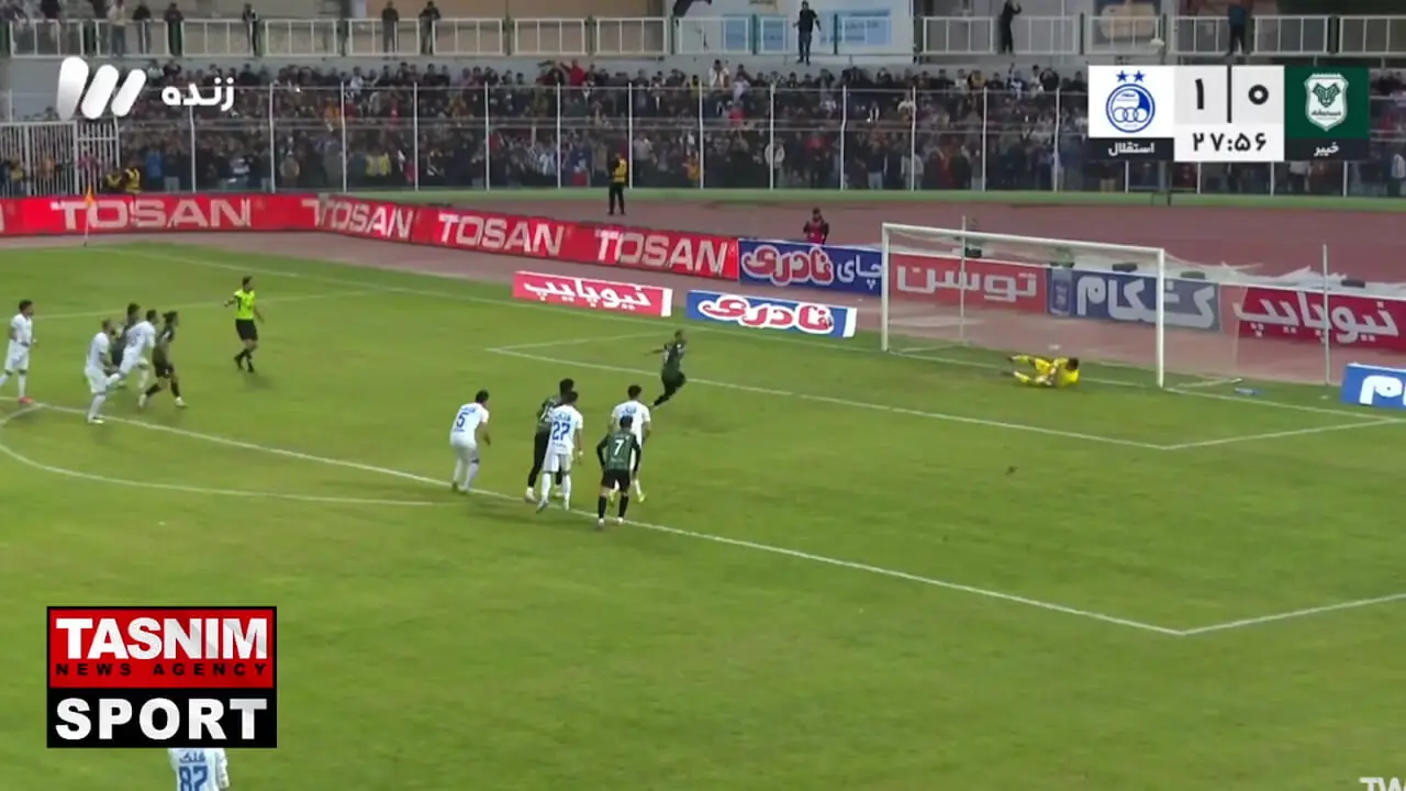  گل اول خیبر به استقلال توسط مهرداد قنبری (پنالتی 29)