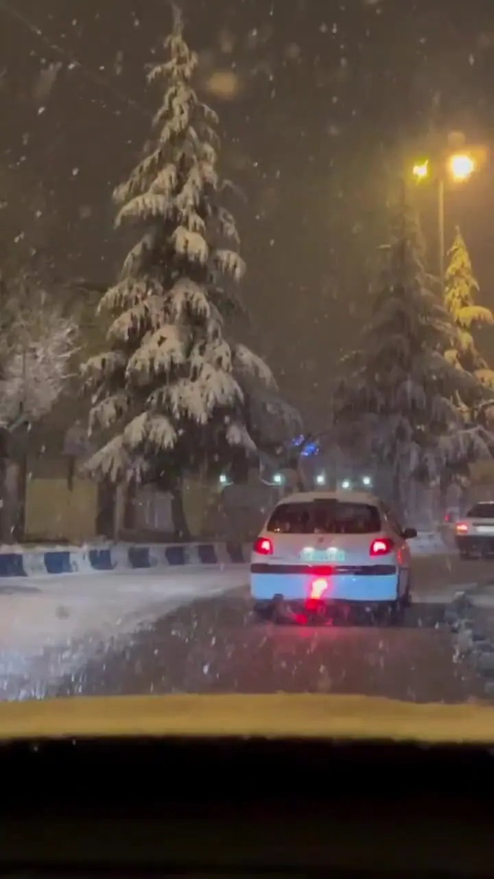 فیلم بارش برف در سپیدان فارس