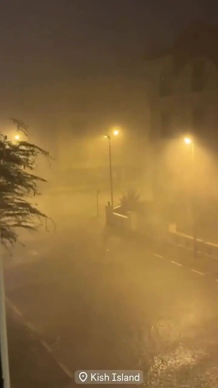 فیلم بارندگی سنگین شب گذشته در کیش