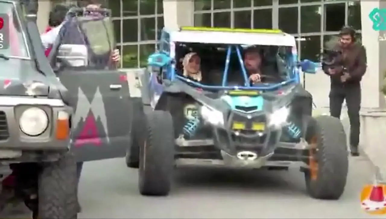 فیلم / آفرودسواری المیرا شریفی‌مقدم  و ... / خانم مجری فقط با 2 بار دور زدن گردن .... / دیگه عمرا ....