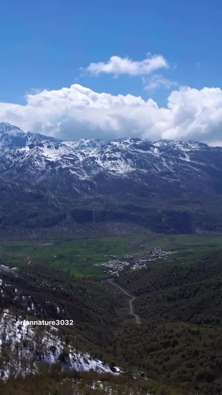 فیلم منظره هوایی شهر مریوان در کردستان