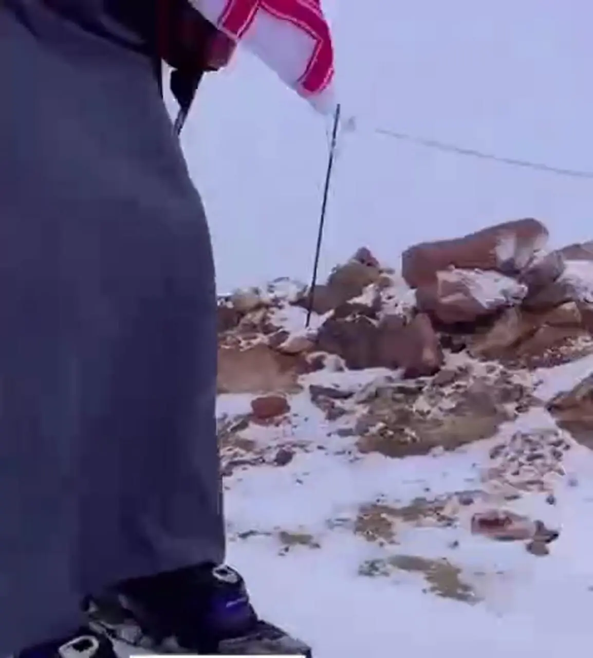 فیلم بارش برف در کوه جبل اللوز تبوک عربستان