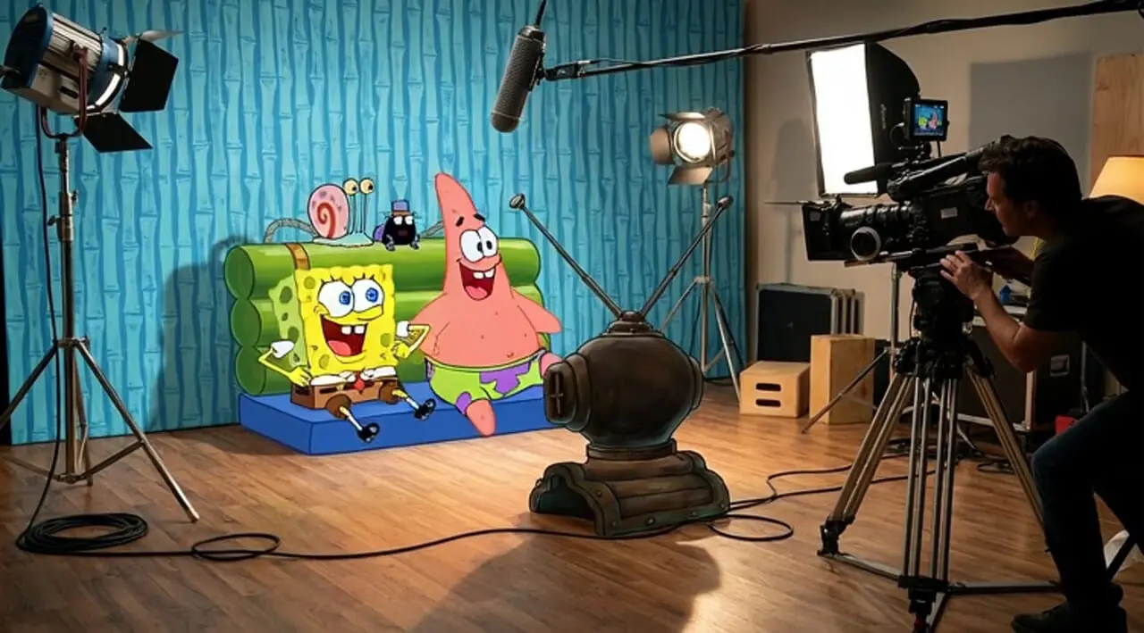 فیلم از پشت صحنه انیمیشن باب اسفنجی ساخته شده با هوش مصنوعی + فیلم