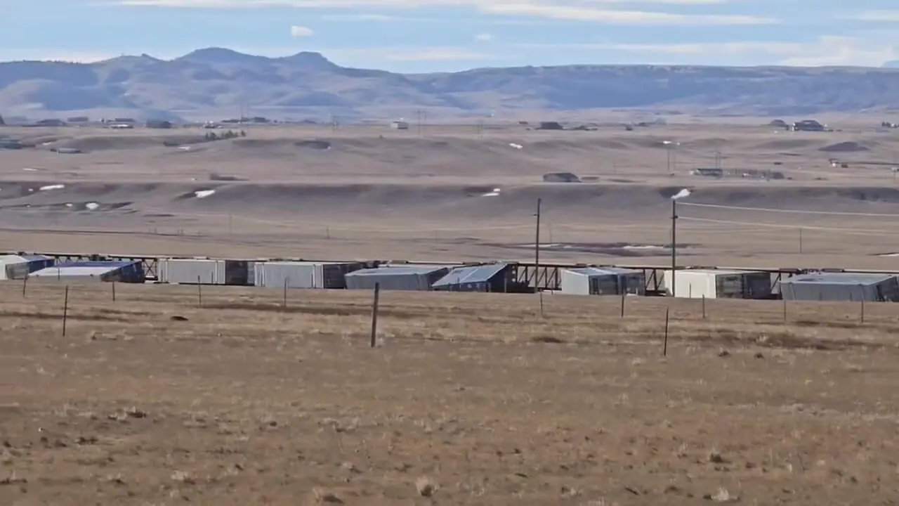 فیلم واژگونی قطار باری در ایالت وایومینگ آمریکا