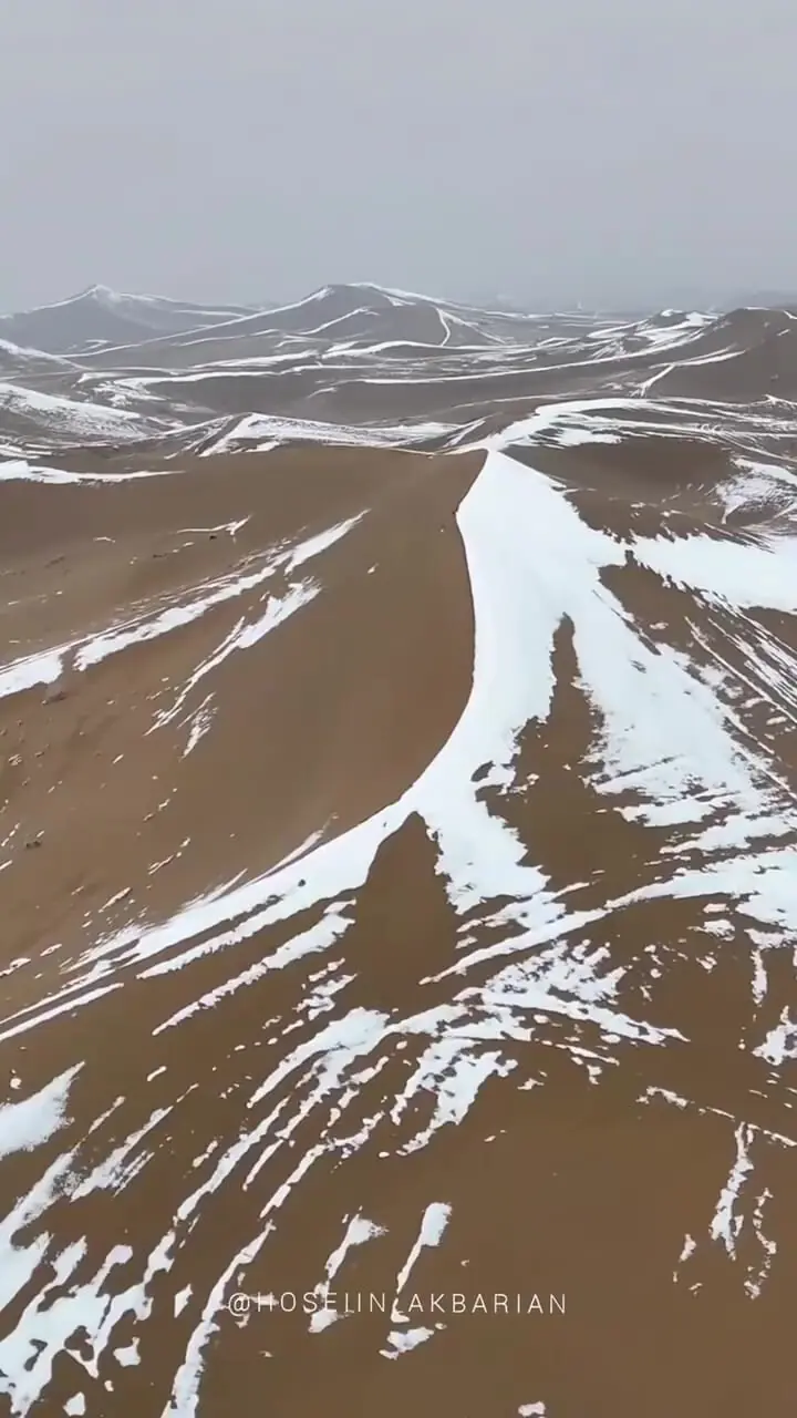 فیلم مناظر رویایی کویر برفی ورزنه