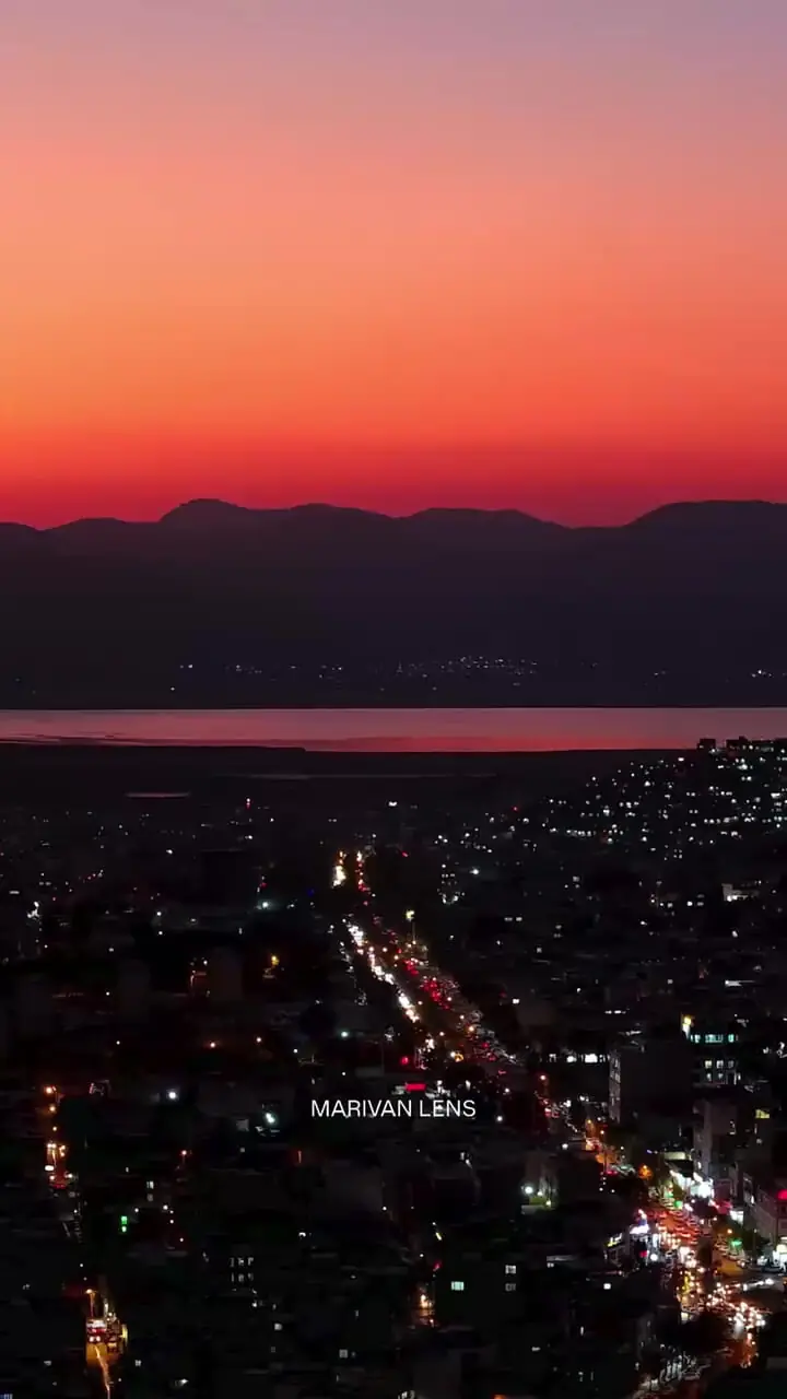 غروب پاییزی مریوان و دریاچه زرێبار + فیلم