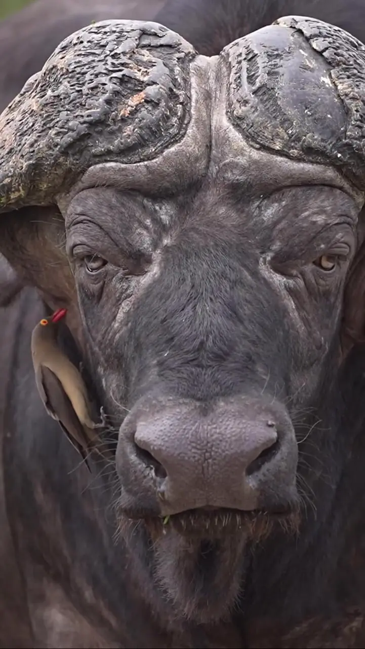 فیلم همزیستی جالب پرنده و گاومیش در طبیعت