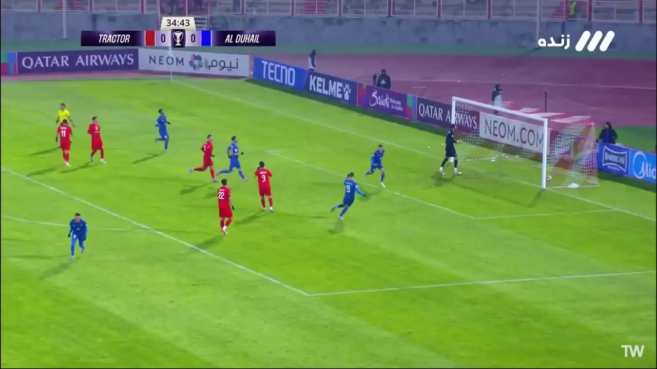 گل اول الدحیل توسط بنجامین بوریگاد در دقیقه 35 / تراکتور 0 - الدحیل 1