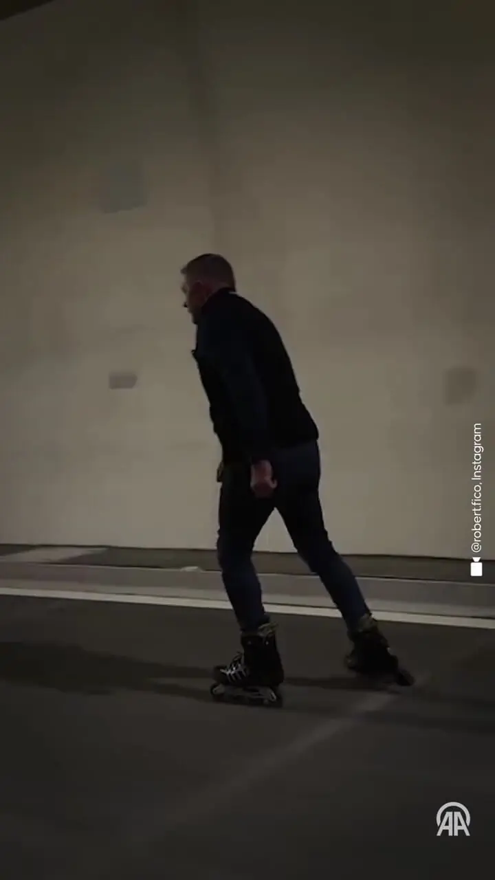 فیلم اسکیت سواری نخست وزیر اسلواکی در تونل تازه ساز