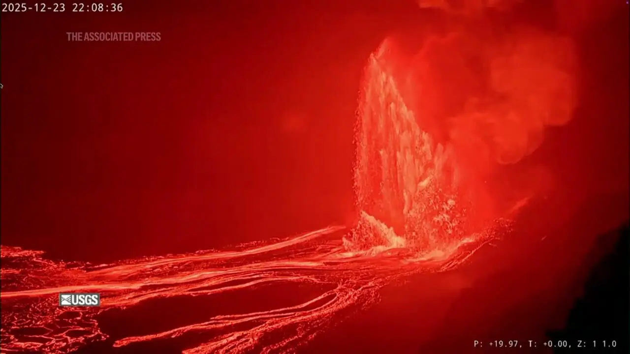 فیلم فوران دیدنی آتشفشان کیلاویا در هاوایی