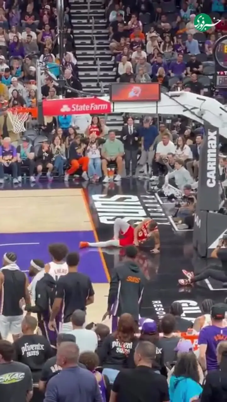 شوک در زمین بسکتبال؛ اسلم‌دانک به مصدومیت ختم شد + فیلم